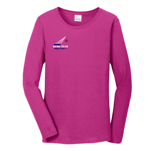 ADND 2 Logos and Flag Left Sleeve - Ladies Heavy Cotton ™ 100% Cotton Long Sleeve T Shirt Thumbnail