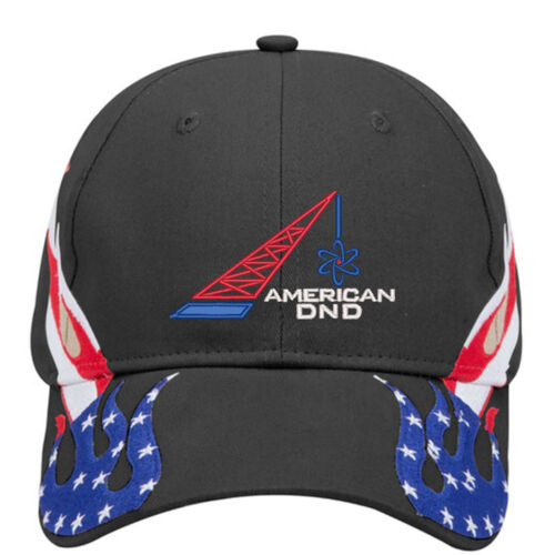 ADND - OTTO United States Flag Flame Pattern Brushed Cotton Twill Six Panel Low Profile Baseball Cap Thumbnail