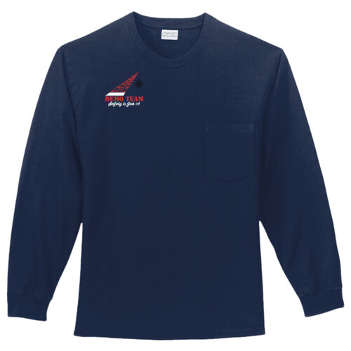 ADND 2 Logos and Flag Sleeve - Long Sleeve Essential Pocket Tee Thumbnail